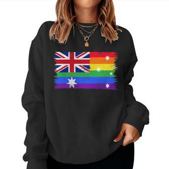 Lgbtq Rainbow Flag Of Australia - Australian Gay Pride Women Sweatshirt | Mazezy