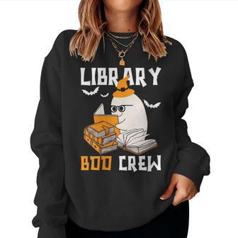 Library Boo Crew School Librarian Halloween Library Books Women Sweatshirt