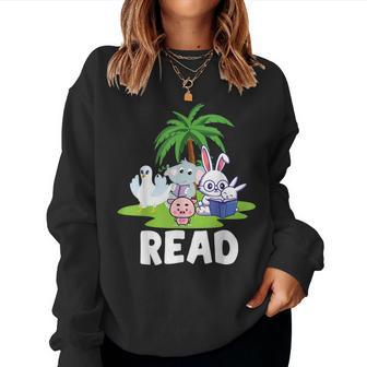 Library Teacher Read Book Club Piggie Elephant Pigeons For Teacher Women Sweatshirt | Mazezy