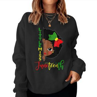 Little Miss Junenth Girl Toddler Black History Month Women Crewneck Graphic Sweatshirt - Seseable