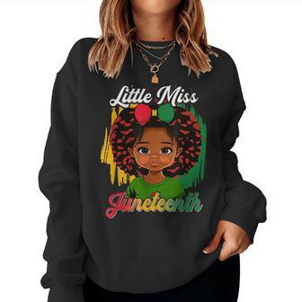 Little Miss Junenth Melanin Black Girl Magic Toddler Fun Women Sweatshirt | Mazezy