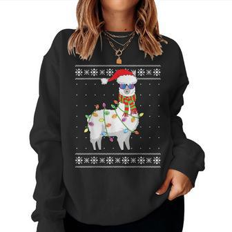 Llama Christmas Tree Ugly Christmas Sweater Women Sweatshirt | Mazezy