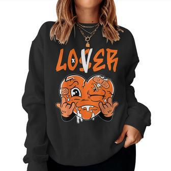 Loser Lover Drip Heart Orange Matching Outfit Women Women Sweatshirt - Seseable