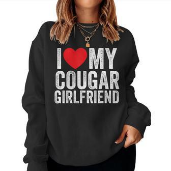 I Love My Cougar Girlfriend Retro Vintage Women Sweatshirt | Mazezy
