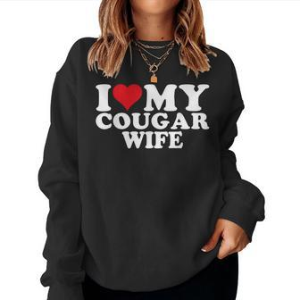 I Love My Cougar Wife Women Sweatshirt | Mazezy