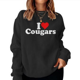 I Love Heart Cougars Sexy Older Women Women Sweatshirt - Monsterry UK