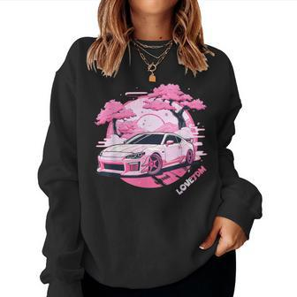 Love Jdm Girl Racer Pink Japanese Race Car Women Sweatshirt - Seseable
