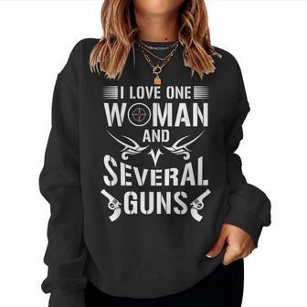 I Love One Woman And Several Guns Riffle Colt Women Sweatshirt | Mazezy
