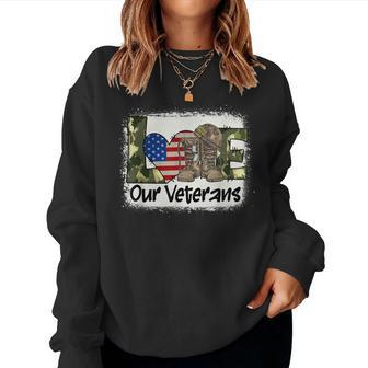 Love Our Veterans Us Military Veteran Day Womens Women Sweatshirt - Thegiftio UK