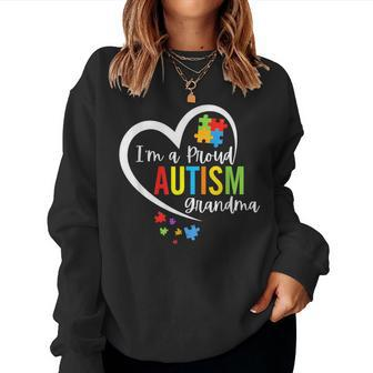 I M A Proud-Grandma-Love Heart-Autism-Awareness-Puzzle Women Sweatshirt - Monsterry UK