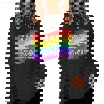 Maid Of Honor Gay Pride Rainbow Flag Wedding Party Women Sweatshirt | Mazezy