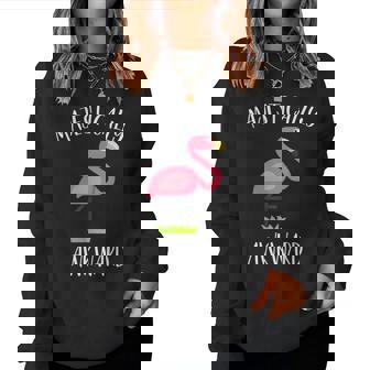 Majestically Awkward Cute Flamingo Women Sweatshirt | Mazezy