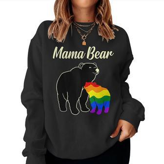 Mama Bear Rainbow Gay Lgbtq Pride Month Supporter Graphic Women Sweatshirt | Mazezy