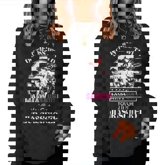 Mamaw Grandma Gift Dont Mess With Mamawsaurus Women Crewneck Graphic Sweatshirt | Seseable UK