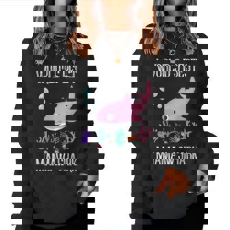 Mamaw Grandma Gift Worlds Best Mamaw Shark Women Crewneck Graphic Sweatshirt | Seseable UK