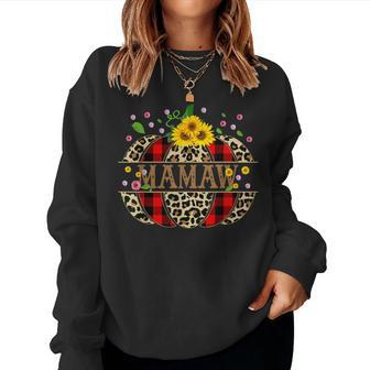 Mamaw Leopard Pumpkin For Grandma Halloween Fall Women Sweatshirt | Mazezy DE