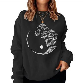 Mandala Yin Yang Bonsai Tree Hippie For Women Women Sweatshirt | Mazezy