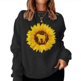 Mandrill For Monkey Baboon Sunflower Lover Women Sweatshirt | Mazezy