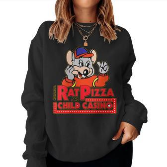 Mechanical Rat Pizza & Child Casino Pizza Women Sweatshirt | Mazezy