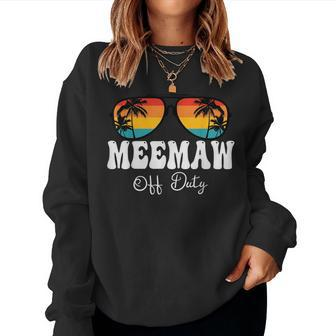 Meemaw Women Off Duty Sunglasses Grandma Hello Summer Sunset Women Sweatshirt | Mazezy