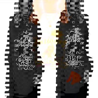 Melanin Birthday Queen African American Afro Girls Women Sweatshirt - Seseable