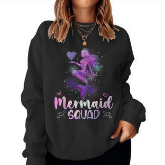 Mermaid Birthday Squad Party Girls Women Mermaid Halloween Women Sweatshirt | Mazezy