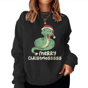 Merry Christmasss Snake Serpent Ugly Christmas Sweater Women Sweatshirt | Seseable CA