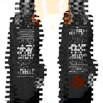 Merry Christmath Ugly Christmas Sweater Math Teacher Women Sweatshirt | Mazezy