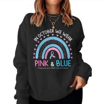 Messy Bun Blue And Pink Pregnancy And Infant Loss Awareness Women Sweatshirt - Seseable
