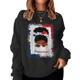 Messy Bun Panamanian Panama Flag Woman Girl Women Sweatshirt | Mazezy