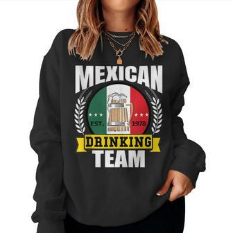 Mexican Drinking Team Funny Mexico Flag Beer Party Gift Idea  Women Crewneck Graphic Sweatshirt