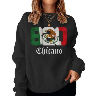 Mexican Flag Chicano Apparel California 820 Area Code Women Sweatshirt | Mazezy