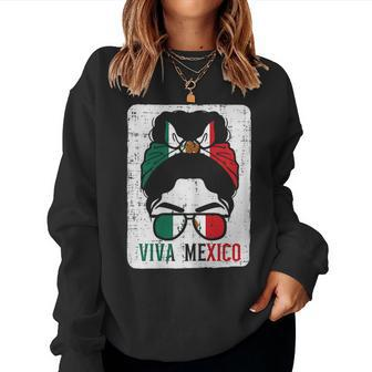 Mexican Independence Day Viva Mexico Bun Girls Ns Women Sweatshirt - Seseable