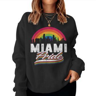 Miami Florida Lgbt Lesbian Gay Bisexual Rainbow Lgbtq Pride Women Sweatshirt | Mazezy