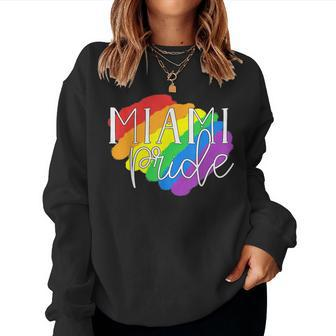 Miami Pride Lesbian Gay Lgbtq Rainbow Flag Florida Women Sweatshirt | Mazezy