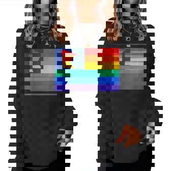 Minnesota - Map State Gay Pride Rainbow Flag Lgbt Women Sweatshirt | Mazezy