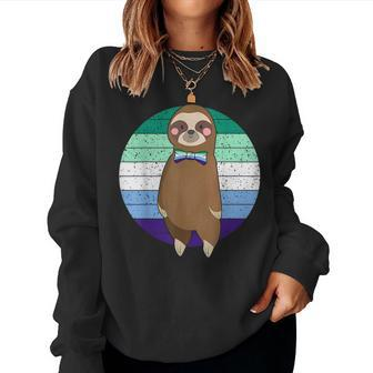 Mlm Pride Cute Sloth Animal Gay Male Lgbt Subtle Mlm Flag Women Sweatshirt | Mazezy
