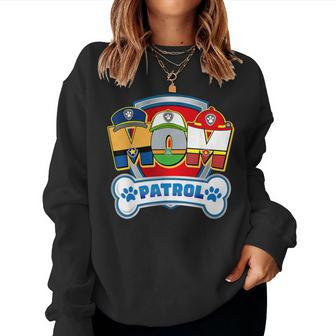 Mom Of The Birthday Boy Dog Paw Family Decorations Party Women Sweatshirt - Monsterry