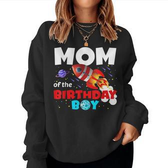 Mom Of Birthday Boy Two The Moon Space Party Decorations Women Sweatshirt - Monsterry