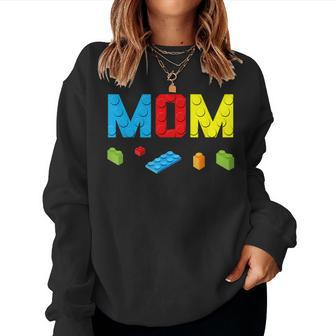 Mom Master Builder Building Bricks Blocks Family Set Parents Women Sweatshirt - Seseable