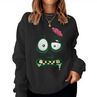 Monster Face Halloween Matching Costume Zombie Kid Women Sweatshirt - Seseable