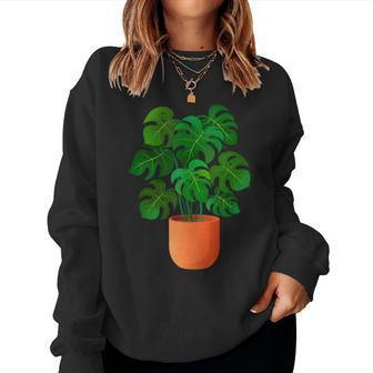 Monstera Deliciosa Swiss Cheese Plant Lover Plant Lover Women Sweatshirt | Mazezy