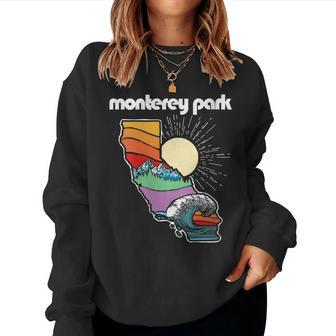Monterey Park California Outdoors Retro Nature Graphic Women Sweatshirt | Mazezy