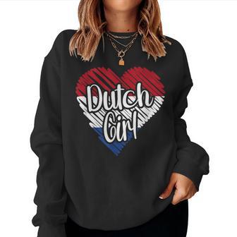 Netherlands For Girl Dutch Heart Flag For Dutchwomen Women Sweatshirt - Monsterry UK