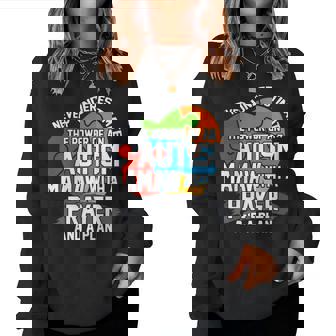 Never Underestimate The Power Of An Autism Mamaw Gift For Womens Women Crewneck Graphic Sweatshirt | Seseable UK