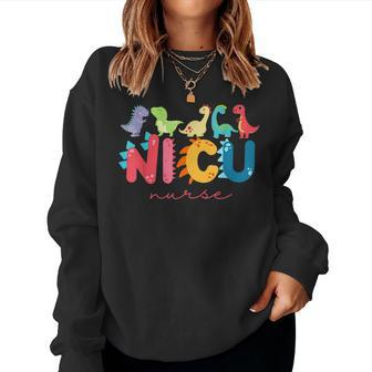 Nicu Nurse Animal Nurse Appreciation Nicu Nurse Dinosaur Dinosaur Women Sweatshirt | Mazezy