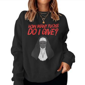 Nun Pun Halloween Catholic Introvert Meme Women Sweatshirt | Mazezy