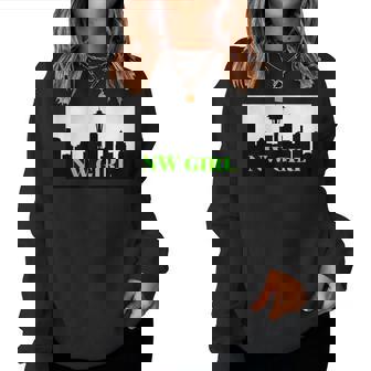 Nw Girl North West Space Needle Women Sweatshirt | Mazezy