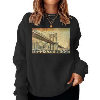 Ny Brooklyn Bridge Connects Manhattan & Brooklyn Women Women Sweatshirt | Mazezy