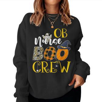 Ob Nurse Boo Crew Ghost Halloween Costume Obstetric Nursing Women Sweatshirt - Monsterry CA